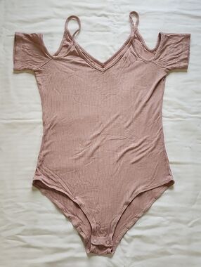 American Eagle Soft & Sexy Body Suit Rib Knit Blush Sz S